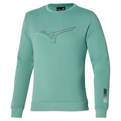 Manga Larga Mizuno Release Crew Sweat Hombre - Verdes Azules - Chile M260KVPBJT